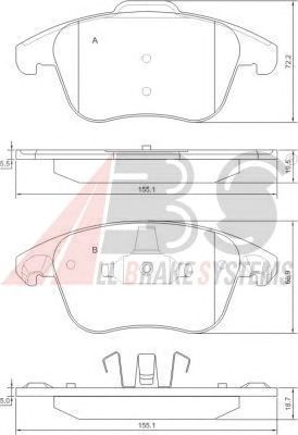 Купить ABS 37599 тормозные колодки citroen c4 37599