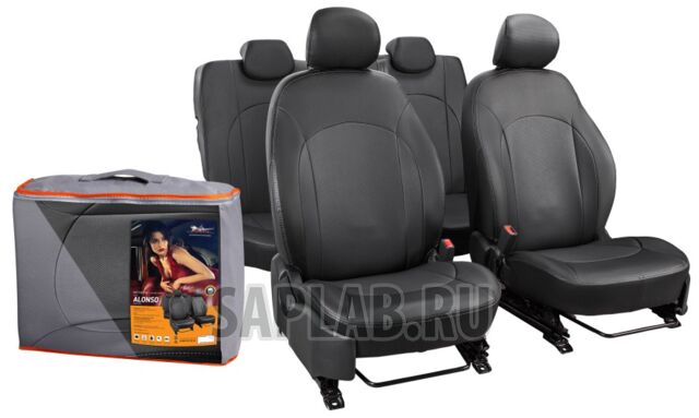 Купить AIRLINE ACCSA20 Чехлы для Volkswagen Polo седан (10-14 г.)(16-), Alonso, 13 пред., задн.спин. 1/3, экокожа перф., черн.