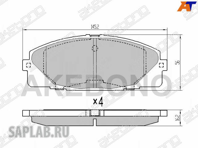 Купить AKEBONO AN-707K Колодки тормозные дисковые передние ПОДХОДЯТ ДЛЯ TOYOTA HIACE 04- AN-707K