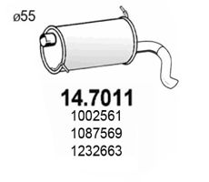 Купить ASSO 14.7011 Глушитель задняя часть