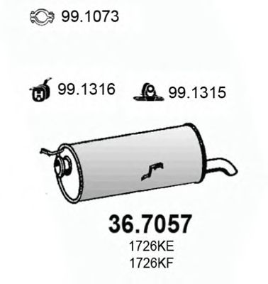 Купить ASSO 36.7057 Задн. часть глушителя