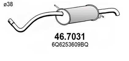 Купить ASSO 46.7031 Глушитель задняя часть