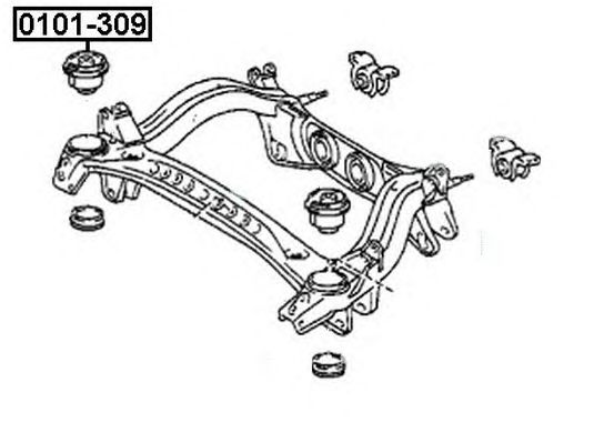 Купить ASVA 0101309 Сайлентблок задн. TOYOTA/LEXUS MARK 2/CHASER/CRESTA GX90 1992-1996