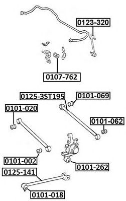 Купить ASVA 0107762 Втулка стабилизатора задн. TOYOTA/LEXUS TOYOTA CALDINA ST195 4WD 1992-1997