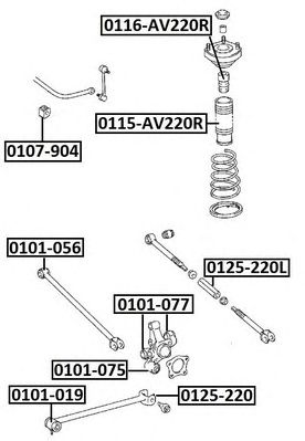 Купить ASVA 0125220L Тяга подвески задн. TOYOTA/LEXUS TOYOTA : AVENSIS 220 TOYOTA AVENSIS AT220/ZZT220 1997-2003 TOYOTA CORONA AT220/ST220 1997-2003