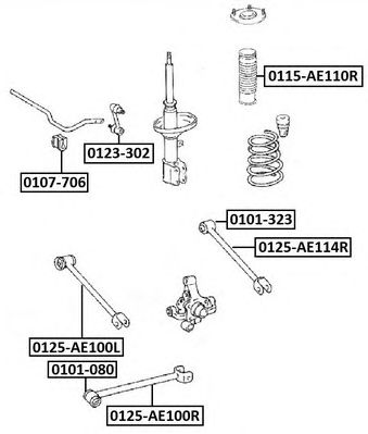 Купить ASVA 0125AE100R Тяга подвески задн. TOYOTA/LEXUS TOYOTA CARINA ED ST200 1993-1999 TOYOTA CELICA ST200 1993-1999 TOYOTA COROLLA AE100/EE100/CE100 1991-1997 TOYOTA COROLLA AE110/EE11