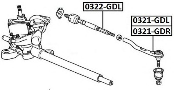 Купить ASVA 0321GDL Наконечник рулевой тяги | перед лев |