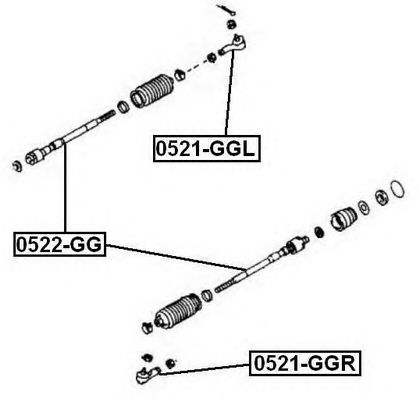 Купить ASVA 0521GGR Наконечник рулевой тяги прав. MAZDA 6 GG 2002-2008