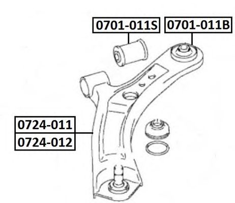 Купить ASVA 0724012 Рычаг подвески перед. лев. SUZUKI SX-4 2006->