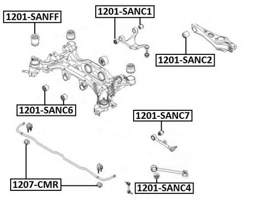 Купить ASVA 1201SANC6 Подушка дифференциала | перед прав/лев |