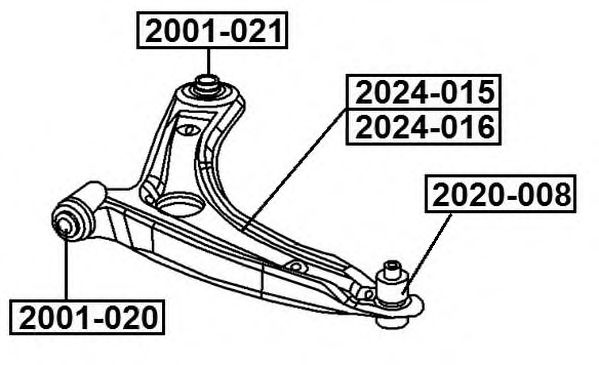 Купить ASVA 2024015 Рычаг подвески перед. прав. CHRYSLER/DODGE DODGE CALIBER 06- JEEP COMPASS 07- 09 JEEP PATRIOT 07- 09