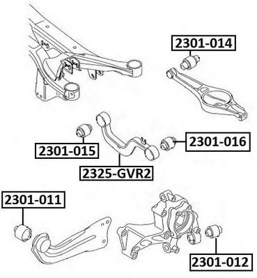 Купить ASVA 2301012 Сайлентблок цапфы задн. VAG AUDI A3 (8P1) 2003-
