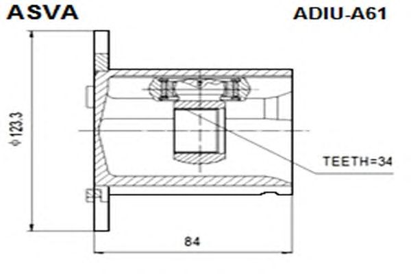 Купить ASVA ADIU-A61 ШРУС внутренний 34x123 (oem-исполнение)