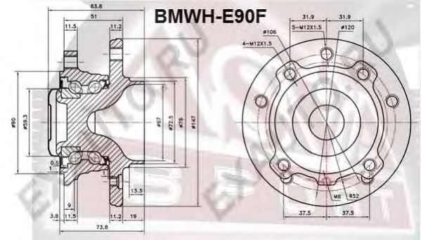 Купить ASVA BMWH-E90F Ступица передняя магнитное кольцо ABS