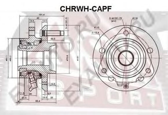 Купить ASVA CHRWH-CAPF Ступица передняя с датчиком ABS