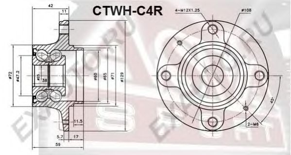Купить ASVA CTWH-C4R Ступица задняя