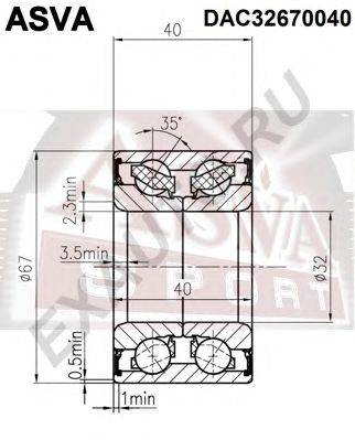 Купить ASVA DAC32670040 Подшипник ступичный задний