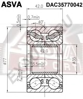 Купить ASVA DAC35770042 Подшипник ступичный