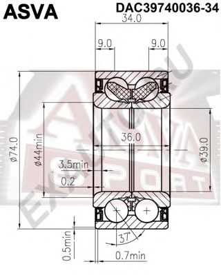 Купить ASVA DAC39740036-34 Подшипник ступичный