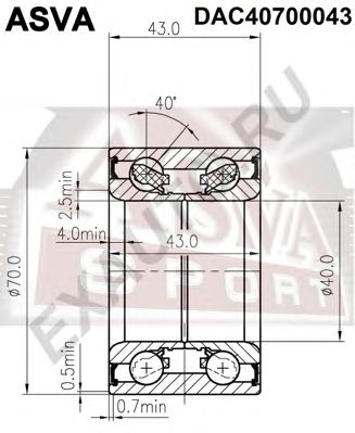 Купить ASVA DAC40700043 Подшипник ступичный задний