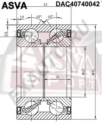 Купить ASVA DAC40740042 Подшипник ступичный (40x74x42x42)