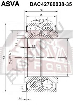 Купить ASVA DAC42760038-35 Подшипник ступичный передний (42x76x38x35)