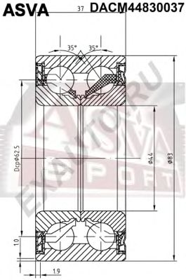 Купить ASVA DACM44830037 Подшипник ступичный с магнитным кольцом абс