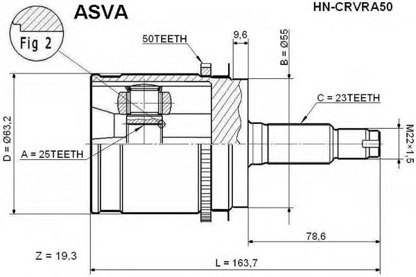 Купить запчасть ASVA - HNCRVRA50 