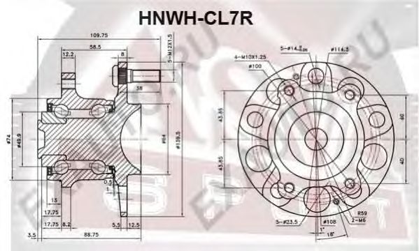 Купить ASVA HNWH-CL7R Ступица задняя с магнитным кольцом ABS