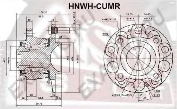 Купить ASVA HNWH-CUMR Ступица задняя с магнитным кольцом абс
