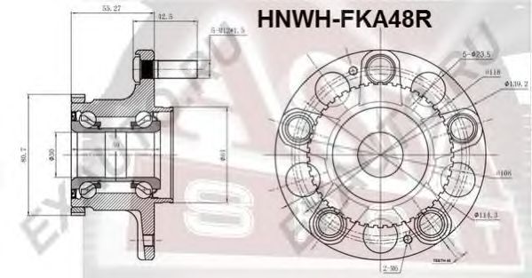 Купить ASVA HNWH-FKA48R Ступица задняя с кольцом абс