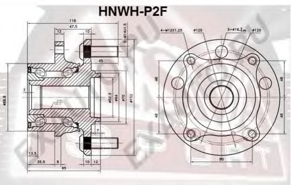 Купить ASVA HNWH-P2F Ступица передняя с магнитным кольцом ABS
