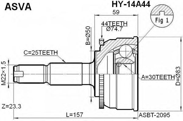 Купить запчасть ASVA - HY14A44 