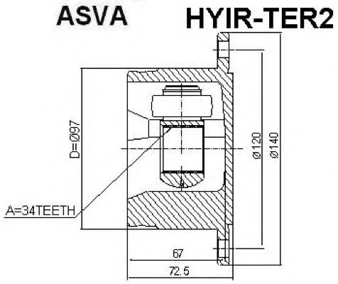Купить ASVA HYIRTER2 ШРУС внутренний | перед прав |