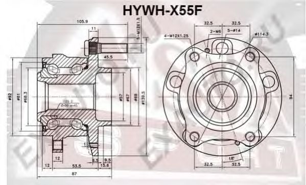 Купить ASVA HYWH-X55F Ступица передняя