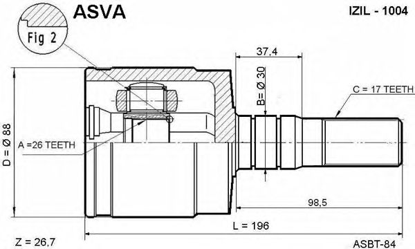 Купить ASVA ISIL1004 ШРУС внутренний | перед лев |