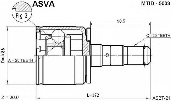 Купить запчасть ASVA - MTID5003 