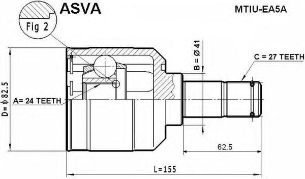 Купить ASVA MTIU-EA5A ШРУС внутренний 24x41x27