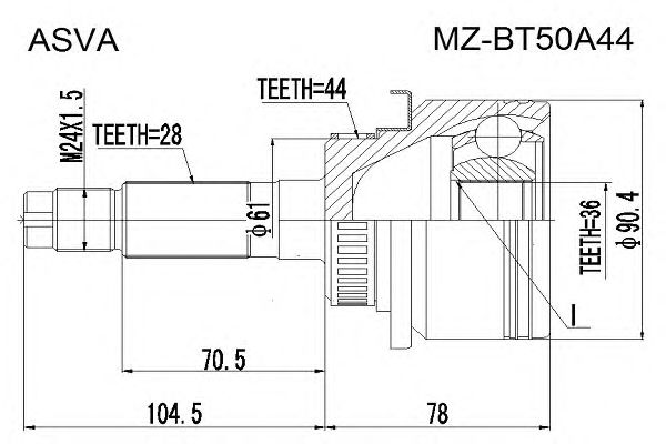 Купить запчасть ASVA - MZBT50A44 