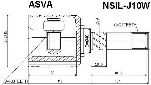 Купить запчасть ASVA - NSILJ10W 