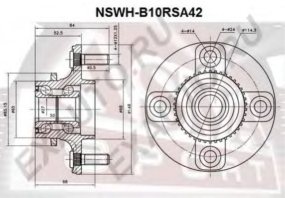 Купить ASVA NSWH-B10RSA42 Ступица задняя с кольцом абс