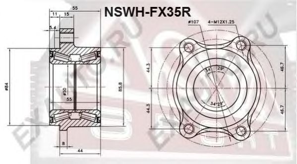 Купить ASVA NSWH-FX35R Подшипник задней ступицы
