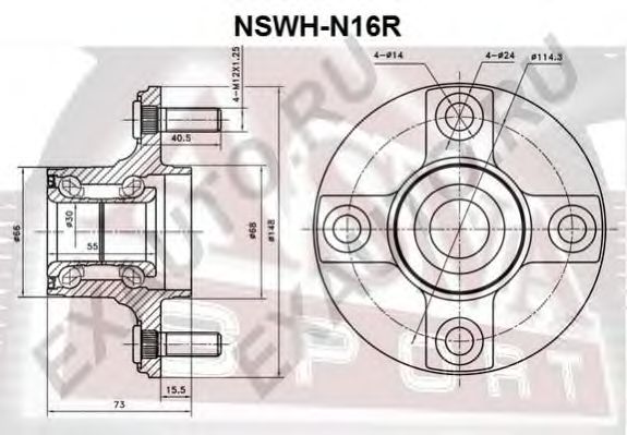Купить ASVA NSWH-N16R Ступица задняя