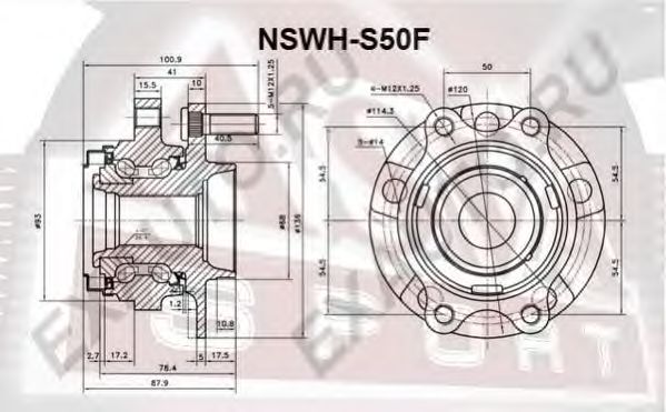 Купить ASVA NSWH-S50F Ступица передняя