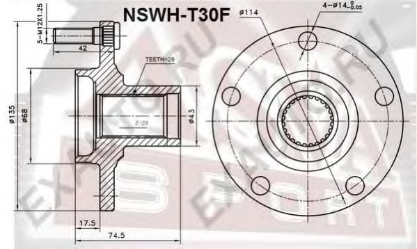 Купить ASVA NSWH-T30F Ступица передняя