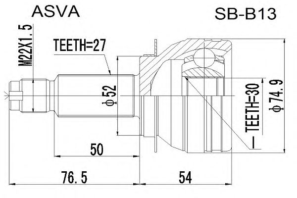 Купить запчасть ASVA - SBB13 