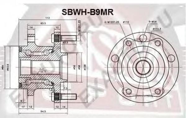 Купить ASVA SBWH-B9MR Ступица задняя с магнитным кольцом абс