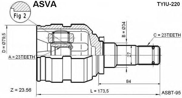 Купить ASVA TYIU-220 ШРУС внутренний