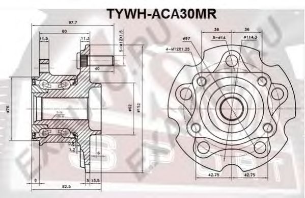 Купить ASVA TYWH-ACA30MR Ступица задняя с магнитным кольцом ABS