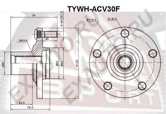 Купить ASVA TYWH-ACV30F Ступица передняя